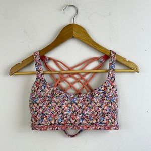Lululemon Free To Be Wild Sports Bra Prism Petal Multi / Atomic Red Size 8